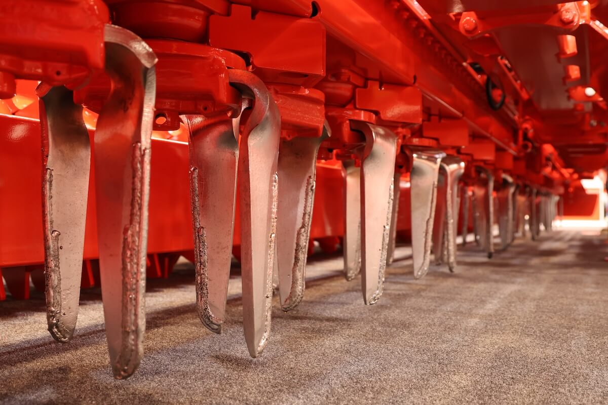 Dettaglio del sistema Rapido per il cambio facilitato dei coltelli sull'erpice Toro Super Rapido